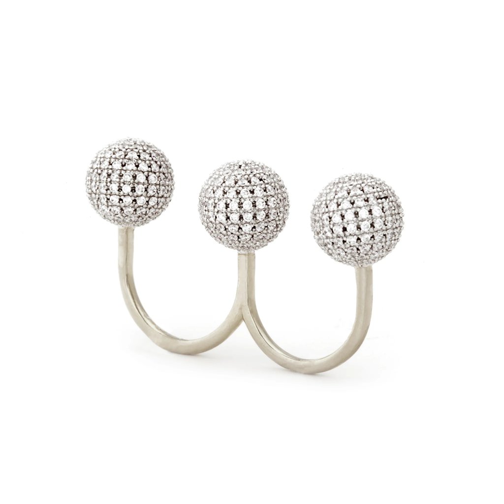 Noir Jewelry Cassandra Double Finger Ring 54$
